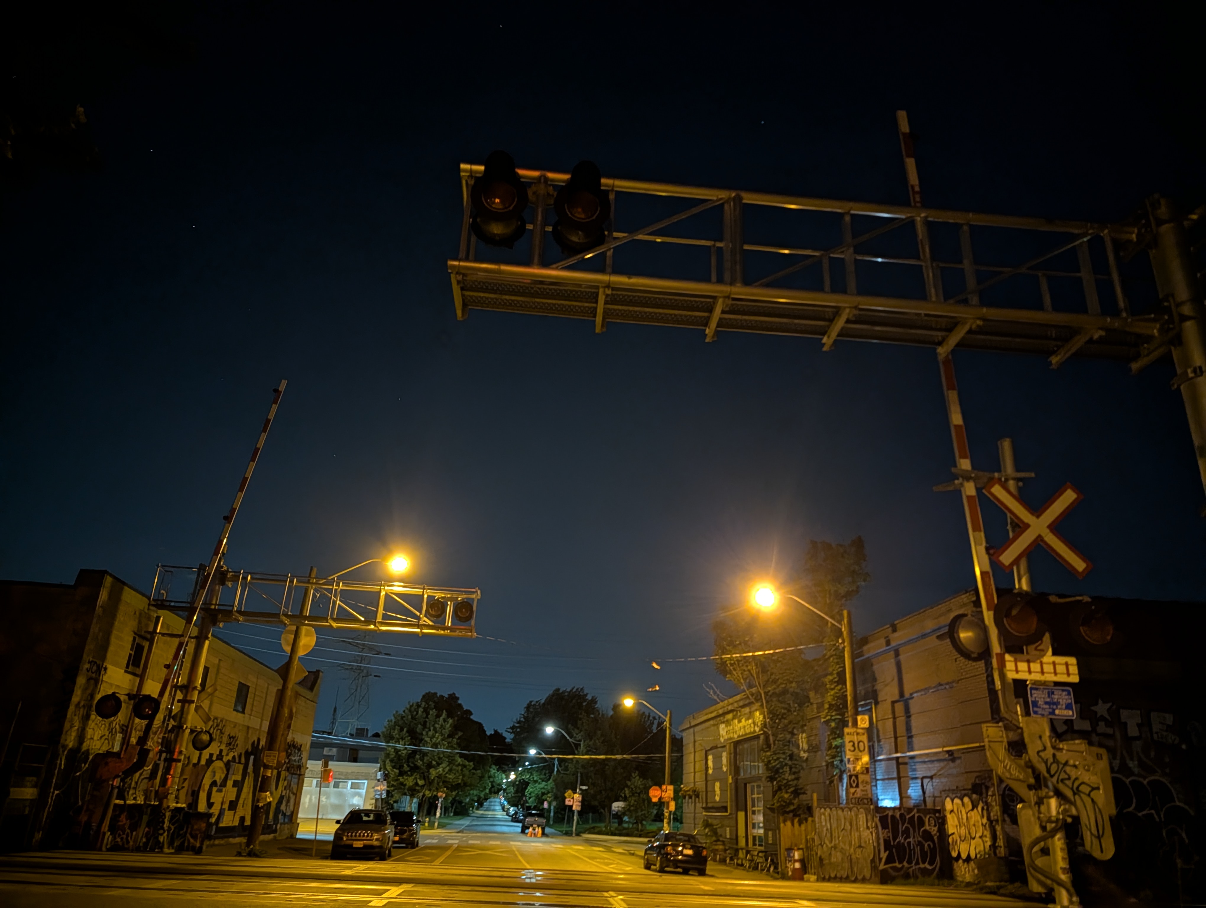 First raw night field photograph at the 401 Dixie Automall