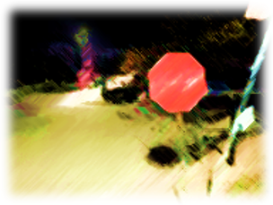 Processed stop-themed archival image from 401 and Dixie